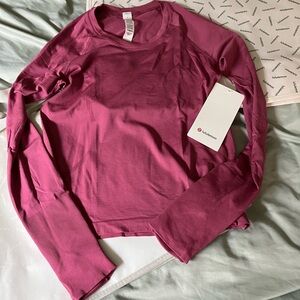 NWT Lululemon Swiftly Tech Long Sleeve 2.0 *Race, Sz 6, Washed Mauve